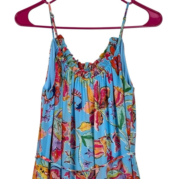 Nicole Miller New York Blue & Pink Ruffled Tiered Sundress Size XS - Picture 5 of 12